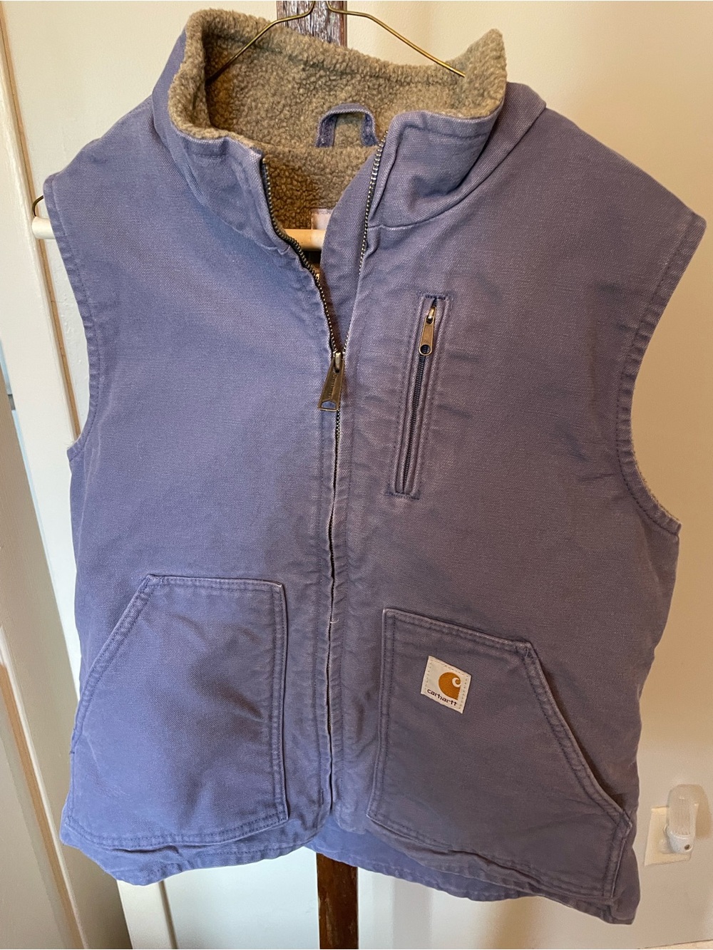 Carhartt Lavender Sherpa-Lined Work Vest- S